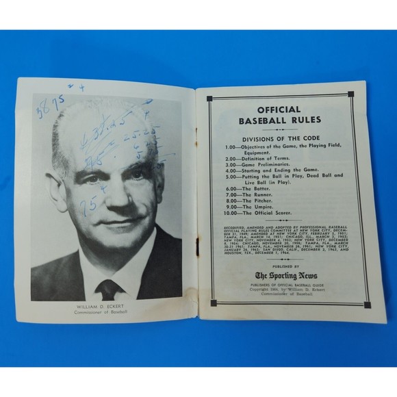 Official Baseball Rules Booklets X 3 Sporting News 1964-65-66 Commissioners MLB - Picture 9 of 14